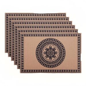 Table Placemats Set of 6, Plastic Woven Place Mats Wipeable for Dining Table,